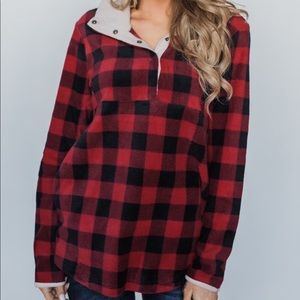 Buffalo Plaid Fleece Pullover